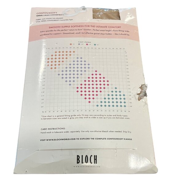 Bloch Ladies Convertible Tights Contoursoft T0982L S/M Tan - Picture 2 of 3